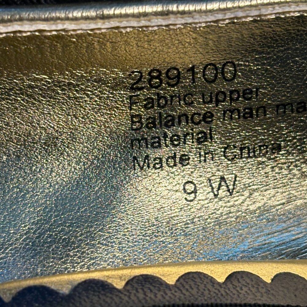 A J Valenci Peep Toe Denim Wedge Pumps Blue Gold Trim Size 9W – EUC - Picture 5 of 10